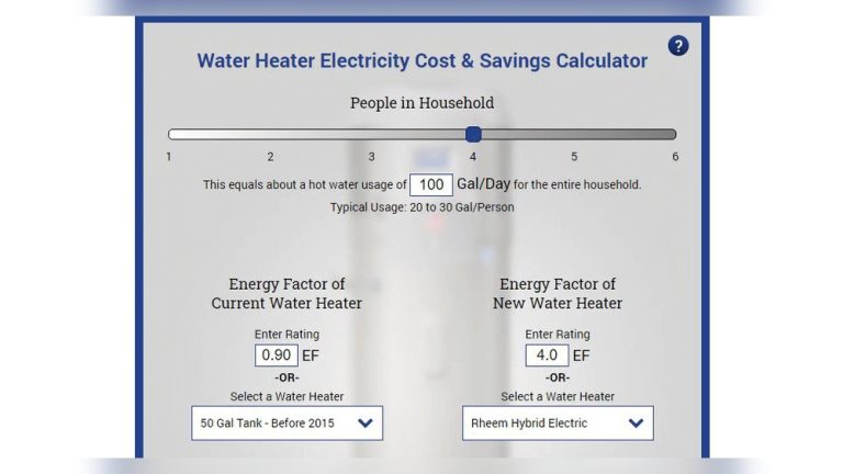 Water Heater Energy Cost Calculator